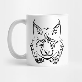 Black and White Tribal Lynx Mug